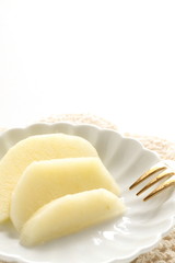 Cut fruit dessert, slided apple