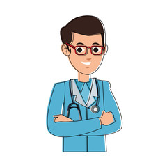 Doctor male cartoon vector illustration graphic design