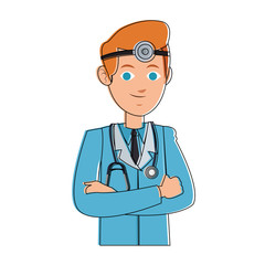 Fototapeta premium Doctor male cartoon vector illustration graphic design