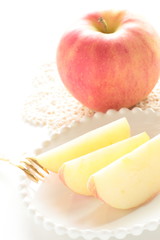 Cut apple for healthy dessert image