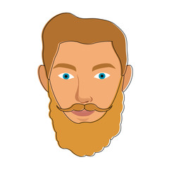 Hipster face cartoon vector illustration graphic design