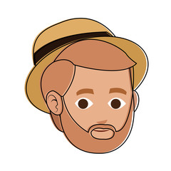 Man face cartoon with accesory vector illustration graphic design