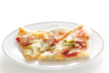 Homemade green pepper and sausage pizza
