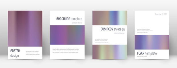 Flyer layout. Minimalistic exotic template for Brochure, Annual Report, Magazine, Poster, Corporate Presentation, Portfolio, Flyer. Artistic bright hologram cover page.