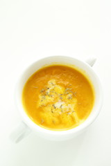 Homemade thick pumpkin soup