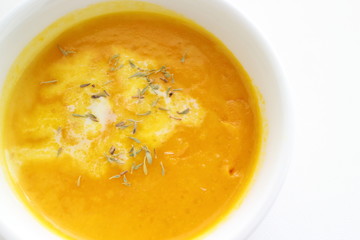 Homemade thick pumpkin soup