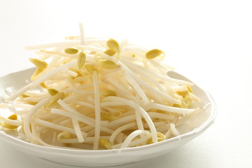 Freshness soy sprout on white background