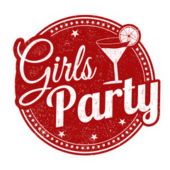 Girls party grunge rubber stamp