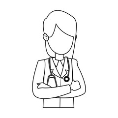 Woman doctor cartoon vector illustration graphic design
