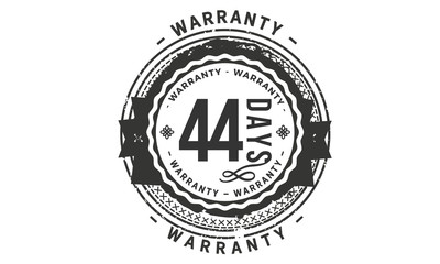Obraz premium 44 days warranty icon vintage rubber stamp guarantee