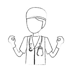 Woman doctor cartoon vector illustration graphic design