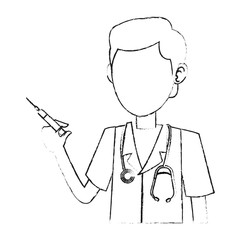 Doctor male cartoon vector illustration graphic design