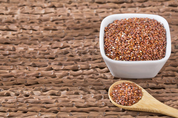 Red seeds of organic quinoa - Chenopodium quinoa