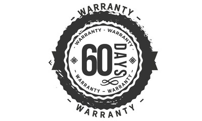 Fototapeta na wymiar 60 days warranty icon vintage rubber stamp guarantee