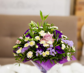 Elegant Flower bouquet of roses and chrysanthemums