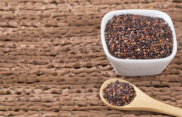 Black seeds of organic quinoa - Chenopodium quinoa