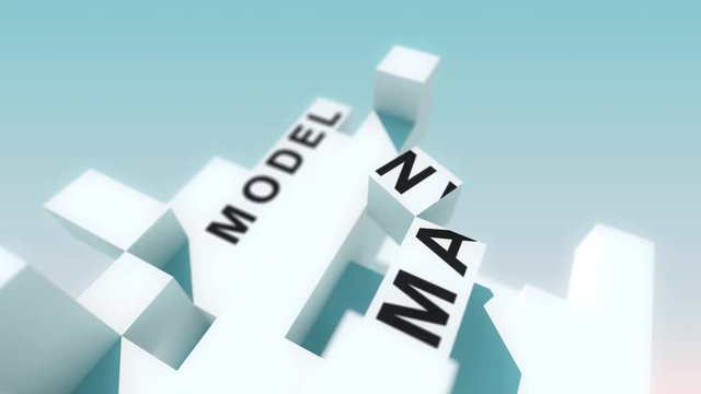 Cloud computing words animated with cubes