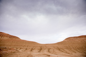 Desert landscape of the Bardenas Real in Navarra Spain