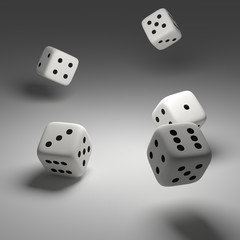 cubes dice two white dices 3D Rendering