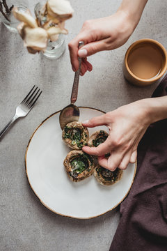 Roasted mushrooms
