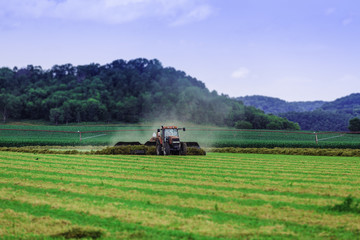 Fototapeta premium American Farm With Tractor