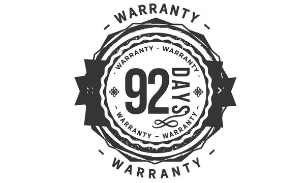 92 days warranty icon vintage rubber stamp guarantee
