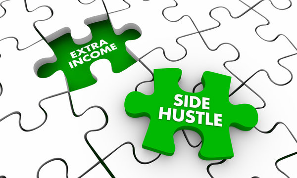 Side Hustle Extra Additional Income Puzzle Piece 3d Illustration