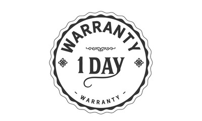 1 days warranty icon vintage rubber stamp guarantee
