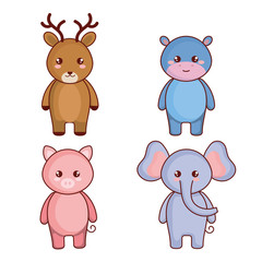 Obraz na płótnie Canvas cute and little animals characters vector illustration design