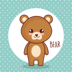 cute bear tender character vector illustration design