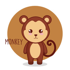 cute monkey tender character vector illustration design