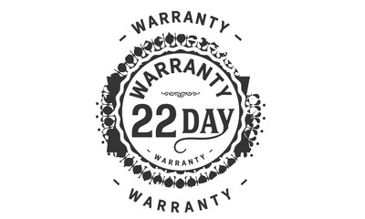 Fototapeta premium 22 days warranty icon vintage rubber stamp guarantee