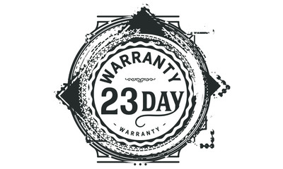 23 days warranty icon vintage rubber stamp guarantee