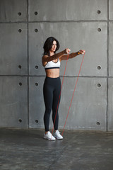fitness woman with jumping rope