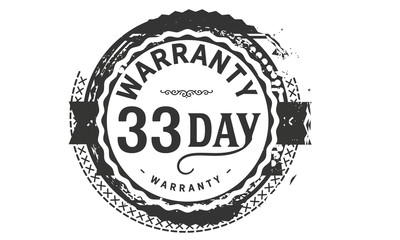 Fototapeta premium 33 days warranty icon vintage rubber stamp guarantee