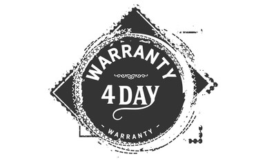 4 days warranty icon vintage rubber stamp guarantee