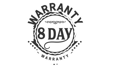 Fototapeta premium 8 days warranty icon vintage rubber stamp guarantee