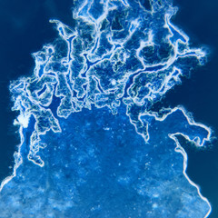 Microscopic view of dirty water drying
