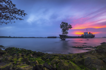 Fototapeta na wymiar Beuty Sunset Moment Batam Island Indonesia