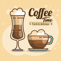delicious coffee time elements vector illustration design