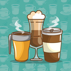 delicious coffee time elements vector illustration design