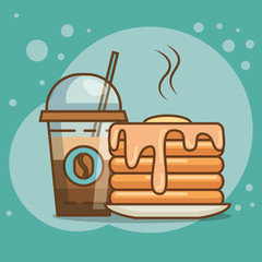 delicious coffee time elements vector illustration design