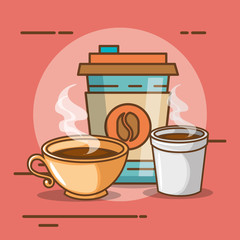 delicious coffee time elements vector illustration design