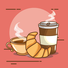 delicious coffee time elements vector illustration design