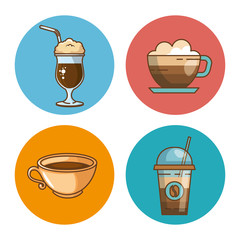 delicious coffee time elements vector illustration design