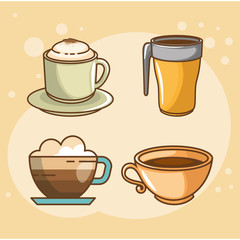 delicious coffee time elements vector illustration design