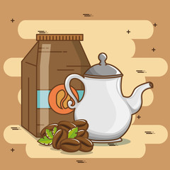 delicious coffee time elements vector illustration design