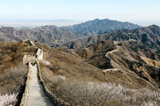 Beautiful landscape scenery while trekking remote areas of The Great Wall of China