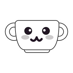 cup with happy face kawaii character vector illustration design