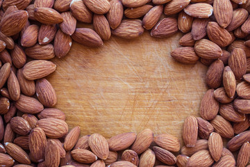 The harvest of almonds.